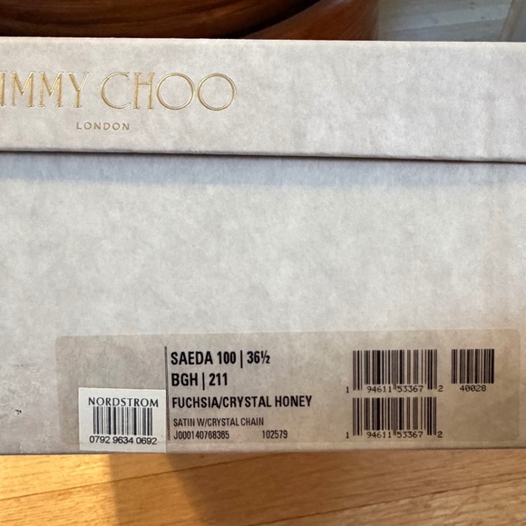 Jimmy Choo Saeda 100 Fuschia 36.5 BRAND NEW - Picture 9 of 9